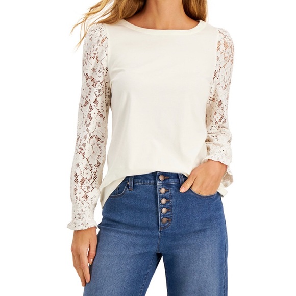 Charter Club Tops - NWT Charter Club Lace Sleeve Top